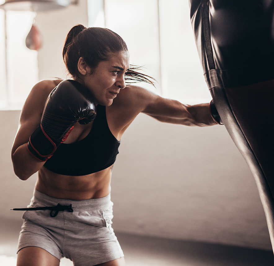 Female boxer training